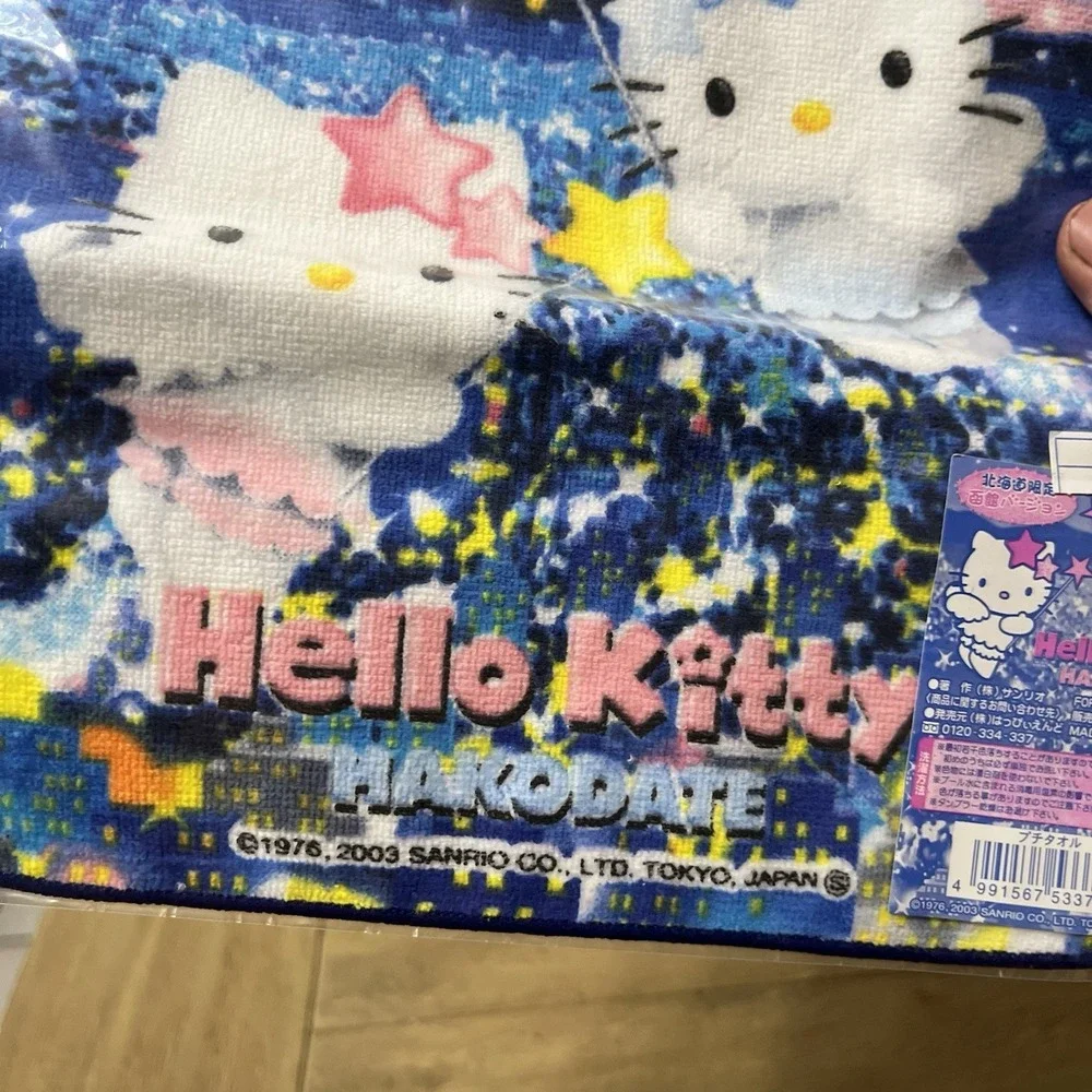 VTG Hello Kitty Local Edition Towel Hanky Hokkaido Hakodate Version 2003 Y2K NOS